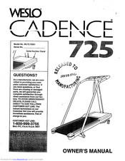 Weslo Cadence 725 Manual