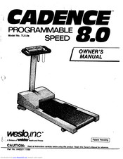 Weslo Cadence 8.0s Treadmill Manual