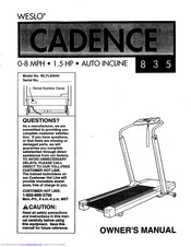 Weslo Cadence 835 British Owner's Manual