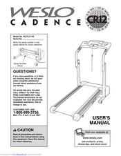 Weslo Cadence Cr12 Treadmill User Manual