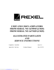 Rexel LM45 Service Instructions Manual