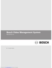 Bosch MBV-BPRO-40 Operator's Manual