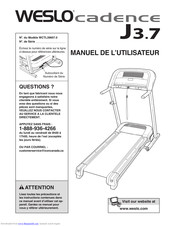 Weslo Cadence J3.7 Treadmill Manuel De L'utilisateur
