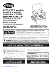 Ariens 5000 Watt Generator Operator's Manual
