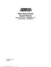 ADTRAN Total Access Fiber Node Cabinet System Manual