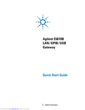 Agilent Technologies E5810B Quick Start Manual