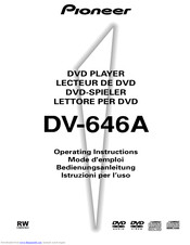 Pioneer DV-646A Operating Instructions Manual
