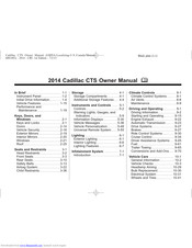 Cadillac 2014 Cadillac CTS Owner's Manual