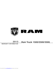 Dodge Ram Truck 1500 Warranty Information Booklet