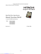 Hitachi Travelstar HTS541640J9AT00 Specifications