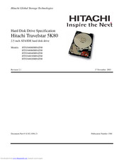 Hitachi HTS548080M9AT00 Specifications