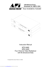American Fibertek MTX-8485 Instruction Manual