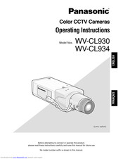 Panasonic WV-CL930 Series Operating Instructions Manual