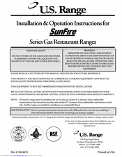U.S. Range Sunfire S-6-24BG-26CP26CP Installation & Operation Manual