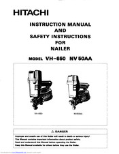 Hitachi NV 50AA Instruction Manual And Safety Instructions