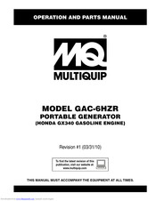 Multiquip GAC-6HZR Operation And Parts Manual