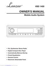 Lanzar VBD 1400 Owner's Manual