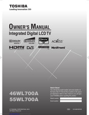 Toshiba 46WL700A Owner's Manual
