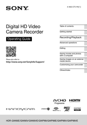 SONY Handycam HDR-GWP88E Operating Manual