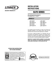Lennox Hearth Products Elite LBC-3824-H Installation Instructions Manual