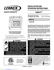 Lennox Hearth Products LADERA BK Installation And Operation Instructions Manual