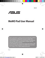Asus MeMO Pad ME173X User Manual