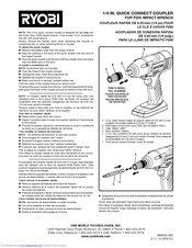 Ryobi 1/4 in. Quick connect coupler Quick Connect Manual