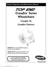 Invacare Top End Crossfire Titanium Owner's Operator And Maintenance Manual