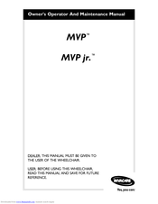 Invacare MVP Owner's Operator And Maintenance Manual