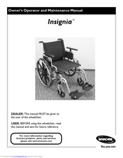 Invacare Insignia Owner's Operator And Maintenance Manual