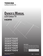 Toshiba 40AV700E Owner's Manual