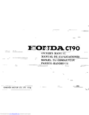 HONDA CT90 Owner's Manual