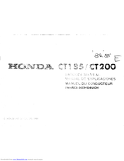 HONDA 1985 CT185 Owner's Manual