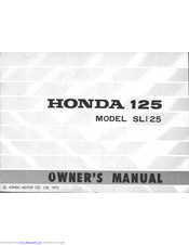 HONDA SL125 Owner's Manual