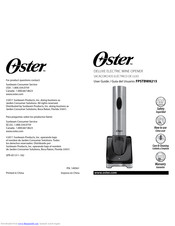 Oster Deluxe Electric Wine Opener Instruction Manual
