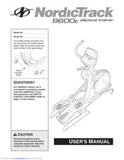 NordicTrack 9600 El Trainer Dom Span Elliptical Manual