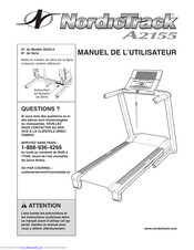 NordicTrack A2155 Treadmill Manuel De L'utilisateur