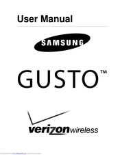 Samsung Samsung Cell Phone GUSTO User Manual