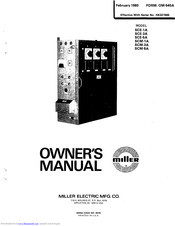 Miller Electric SCM-1A Owner's Manual