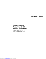 Vauxhall Adam 2014 Owner's Manual