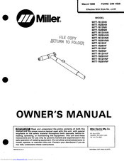 Miller MTTF-1525V Owner's Manual
