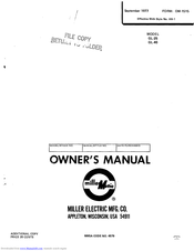 Miller Electric GL-25 Owner's Manual