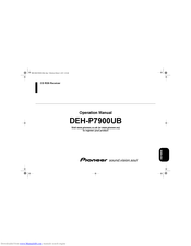 Pioneer DEH-P7900UB Operation Manual