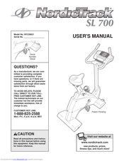 NordicTrack Sl700 User Manual