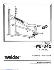 Weider 340 Classic Bench Manual