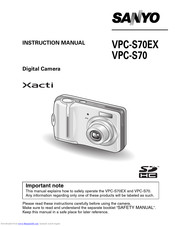 Sanyo Xacti VPC-S70EX Instruction Manual