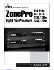 dbx ZonePro 641 Installation Manual