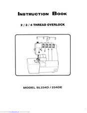 Singer SL234DE Instruction Book