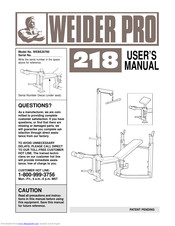 Weider Pro 218 Manual