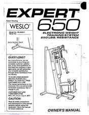 Weslo Expert 650 Manual